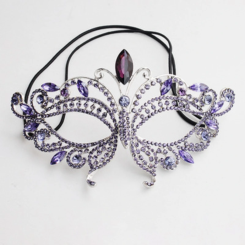 Mesmerizing Marquise party mask Crystal Rhinestone Masquerade Venetian Mardi Gras Party Mask with Satin Tie Back