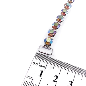 SS28 one clear rhinestone close chain connector for bikini pieces