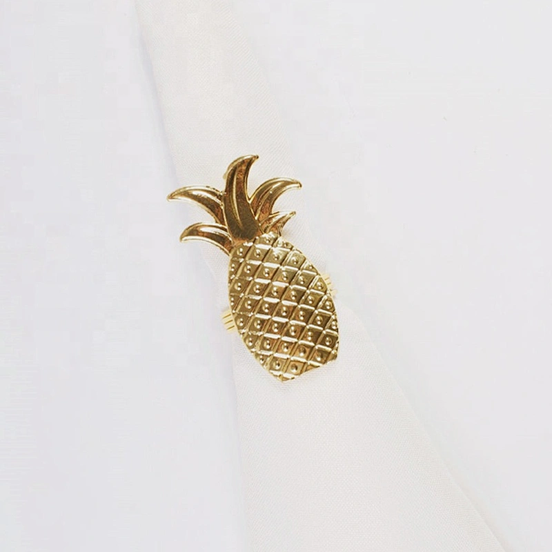 Wholesale Custom Wedding Metal Pineapple Napkin Buckle Fruit Napkin Ring For Hotel Table