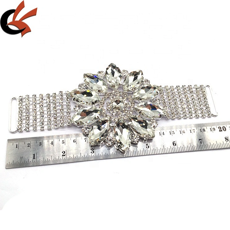 Women dresses belt decorative fashion flowers round bikini gold and silver plating crystal connector for swimwear