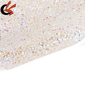 wholesale New design hot fix sticky back crystal sheet resin rhinestone mesh trimming