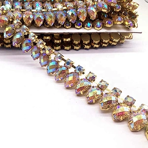Glitter Crystal Rhinestone Chain Trim metal trim for Sewing Crafts DIY Decoration
