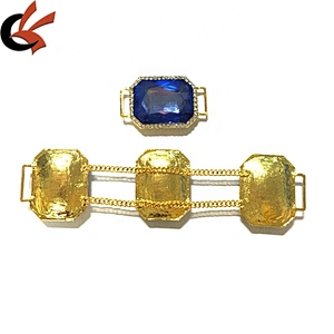 Rhinestone buckle bikini blue jewelry connector for factory price gold chain bikini connector