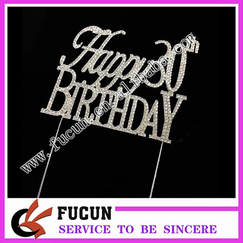 Cumpleanos crystal cake topper for 60th birthday party decorations