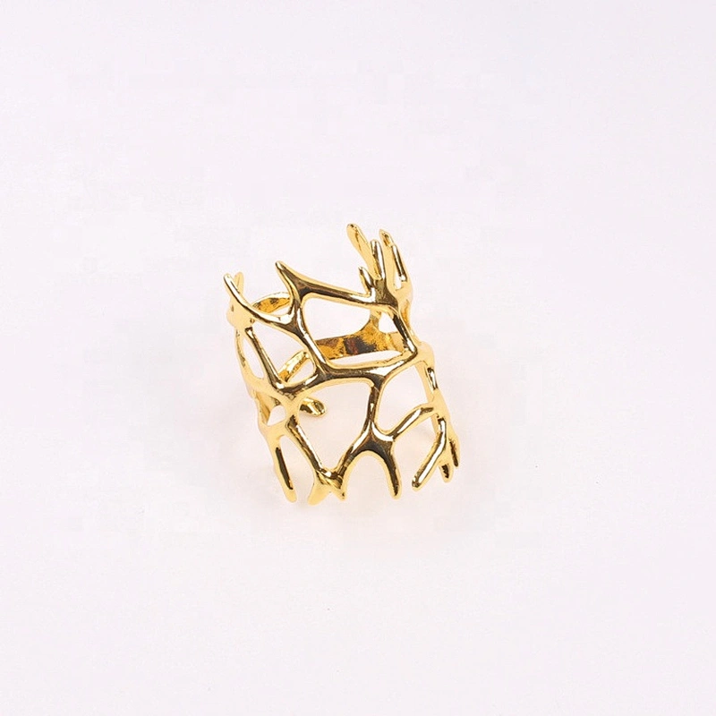 wedding restaurant decoration 2020 stocked stainless steel lightweight gold table napkin ring