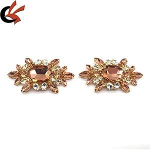 Factory bulk women shoes jewelry champagne shoes rhinestone buckle jewel custom shoe clip