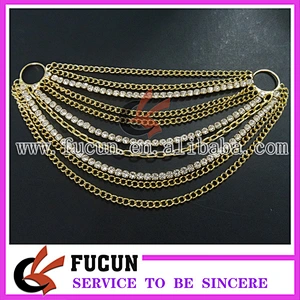 fashion drop crystal strass connector bikini with rhinestones