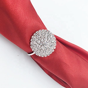 Sparkle wedding dinner Crystal  Rhinestones diamond metal napkin holder ring