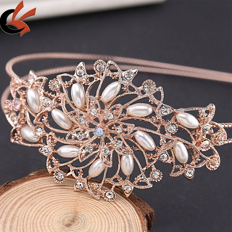 Wholesale Korean style headband crown head piece sliver rhinestone crystal jewelry crown tiara