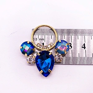 Jewels gold chain rhinestone connector for bikini hardware