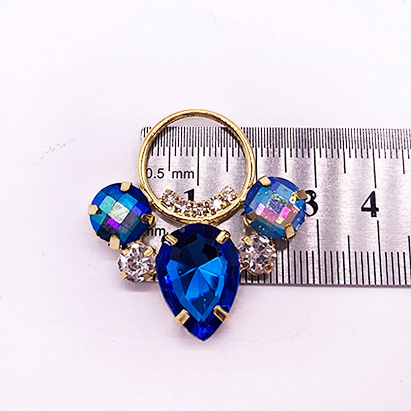 Jewels gold chain rhinestone connector for bikini hardware