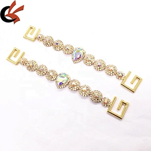 Custom Elegant Hot Sale Wholesale Metal Accessories Top & Hip Crystal AB Rhinestone Bikini Connector