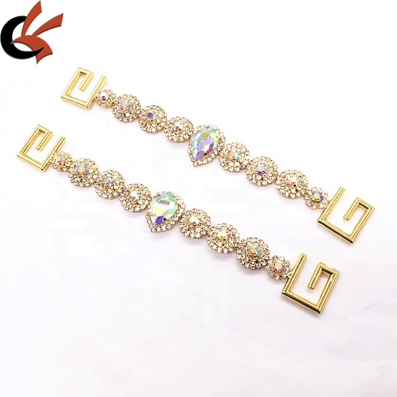 Custom Elegant Hot Sale Wholesale Metal Accessories Top & Hip Crystal AB Rhinestone Bikini Connector