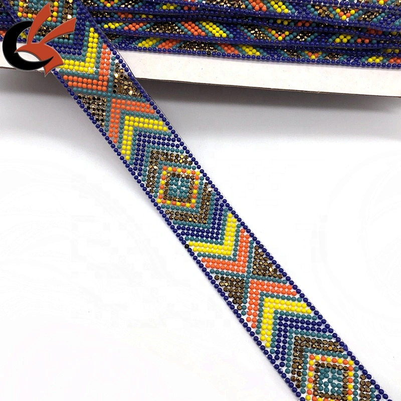 New design Retro Style crystals hot fix rhinestone tape for fashion dress