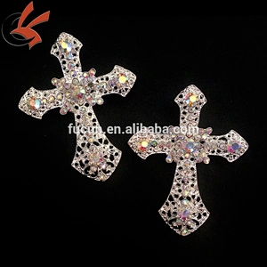 Vintage Rhinestone Christian Cross Brooch or Pin