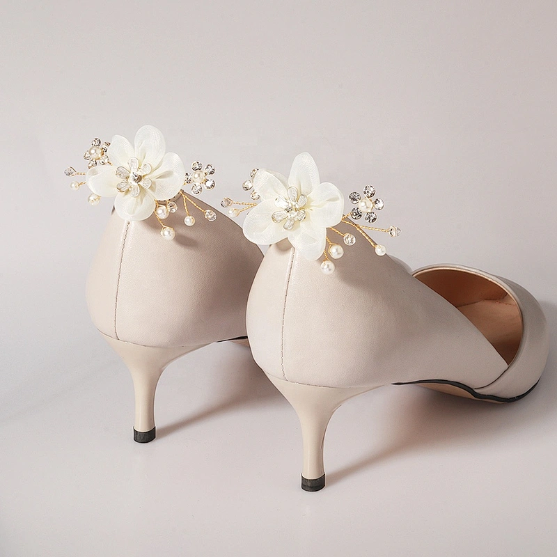 Korean Handmade Pearl rhinestone shoe clip wedding shoe accessories