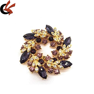 Customize metal gold plating flower hijab luxury accessory diy magnet men brooch pins
