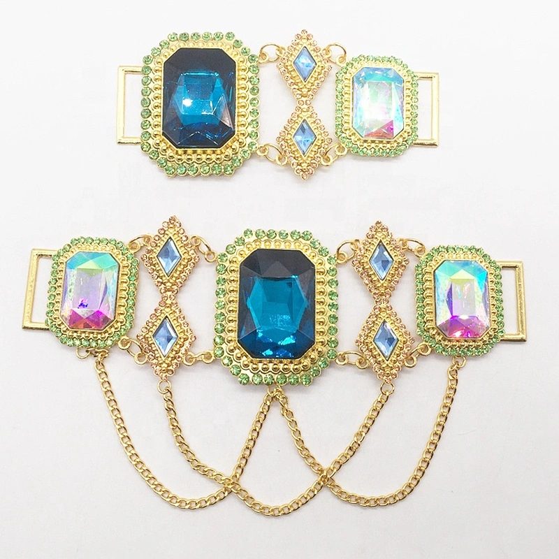 New Arrivals Fashion Women Sexy Crystal Square Metal Bikini Swimwear Two Pieces Sets Rhinestone Connector