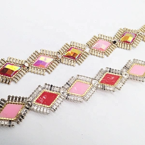2020 Hot Selling DIY apparel and accessories iron on transfer rhinestone applique chain trims