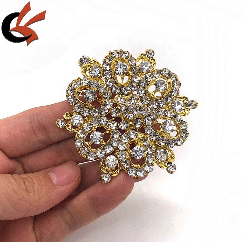 Unique high quality flower shape gold base clear crystal napkin holders