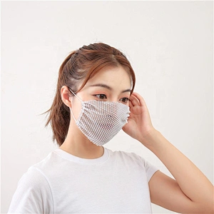 Hot Selling Fashion Rhinestone Bling Fishing net Party crystal Face Mask for Women