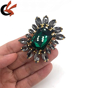 Vintage style Green diamante crystal shoes clips
