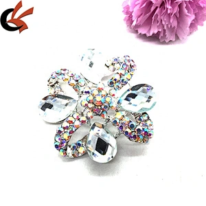 Crystal ornament women apparel dress decoration rhinestone brooch pin for wholesale