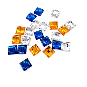 Flatback  Sew On Acrylic Stone Square gems for Garment Decoration