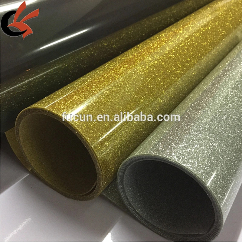 Easy to Weed hot sale color silver gold black glitter heat transfer vinyl