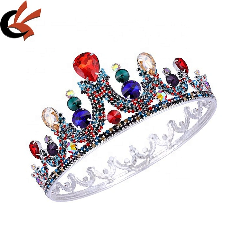 Vintage Baroque Queen Princess Diana Ranee Colours Crystal jewelry Diadem Crown For Bridal Hair Accessories
