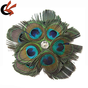 Wholesale peacock eyes feather pads for baby headband
