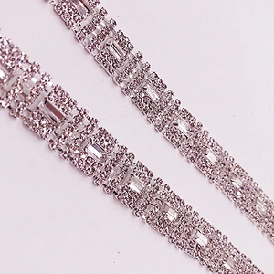 Fashion Wedding dress sparkle clear crystal glass rhinestone trimming rolls