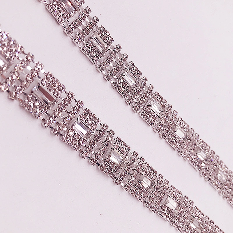 Fashion Wedding dress sparkle clear crystal glass rhinestone trimming rolls