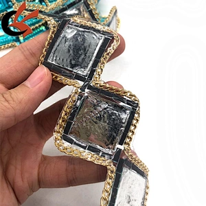 New design costume embellishment iron on fancy rhinestone chain hot fix tape trimming