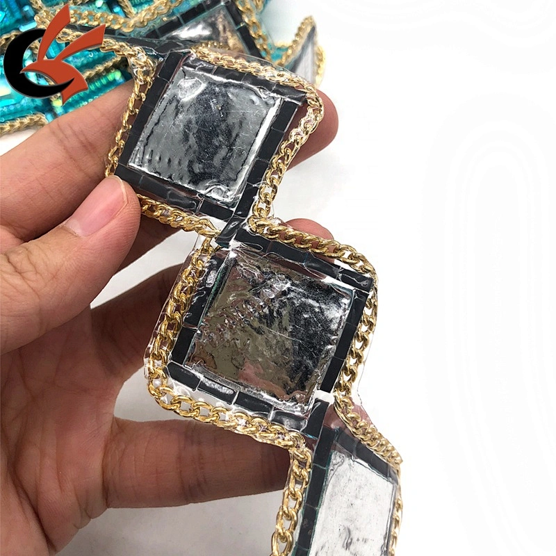 New design costume embellishment iron on fancy rhinestone chain hot fix tape trimming