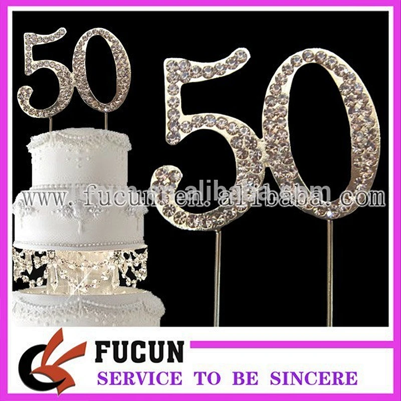 Wholesale High Quality Birthday Party Rhinestone Number Cake Topper