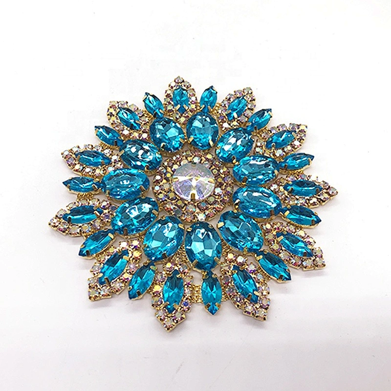 wholesale Guangzhou hot sale colorful shinning flat back brooch