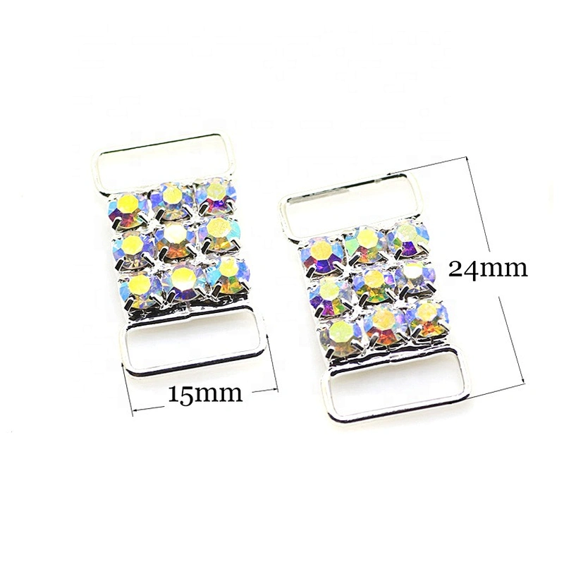 wholesale AB clear rhinestone garment buckles crystal rhinestone bikini connector