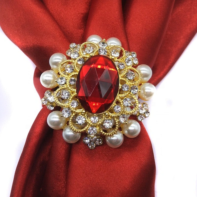 2020 Luxury Pearl Rhinestone Napkin Ring for table decoration