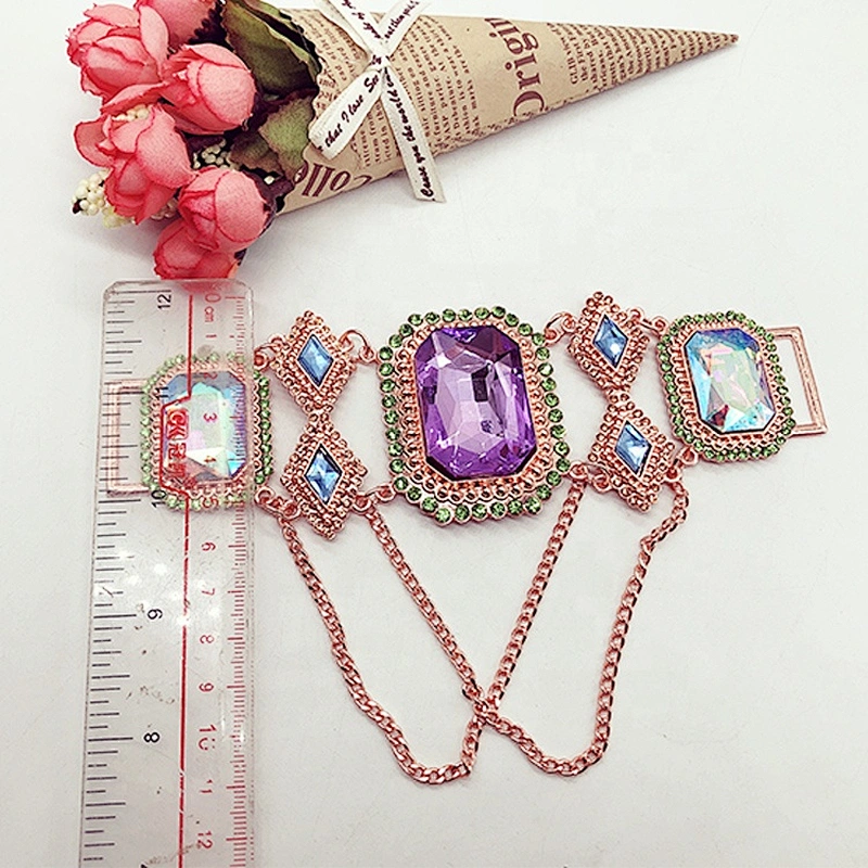 2020 high style rose gold metal colorful jewelry bikini connectors for contest swimsuit