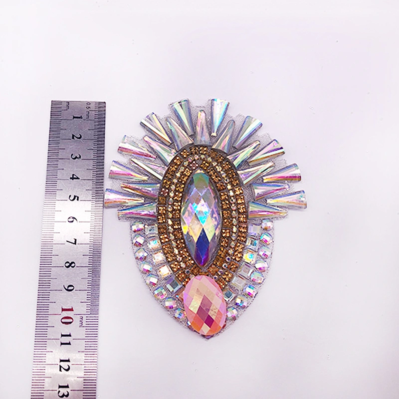 China Carnival costume supplier iron on Patches with Rhinestone