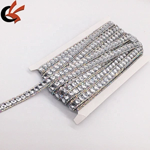 DIY Hot Fix Rhinestone Tape Iron On Ribbon Trim For Wedding Dress Decoration Bridal Appliques