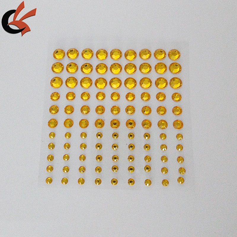 wholesale three size round adhesive gems decorative crystal acrylic sticker