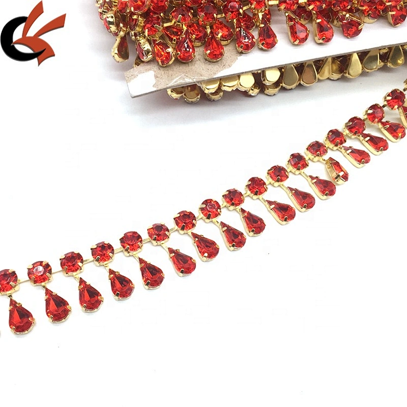 Factory handmade art craft decorative red pendant rhinestone trims