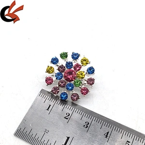 Rhinestone Designer Charms Factory Wholesale Fashion Cheap Assorted Colours Button Pin Brooch