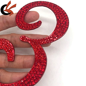 Birthday Cake topper shining red base light siam crystal rhinestone cake pin topper