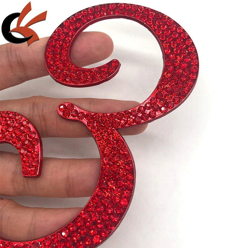Birthday Cake topper shining red base light siam crystal rhinestone cake pin topper