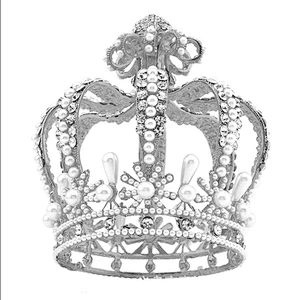 Custom pageant baroque crystal crowns wedding full round hair accessories tiara