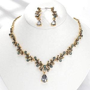 Bling Crystal Wedding Jewelry Sets for Bride necklace,earings