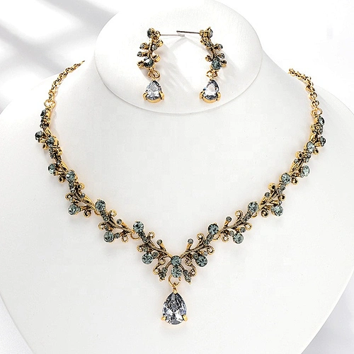 Bling Crystal Wedding Jewelry Sets for Bride necklace,earings
